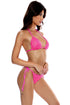 Luli Fama Chasing Stars Sequins Ruched Back Brazilian Tie Side Bottom